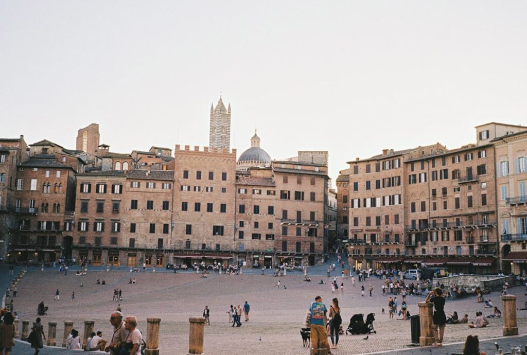 Siena Piazza del Campo where the Palio race takes place